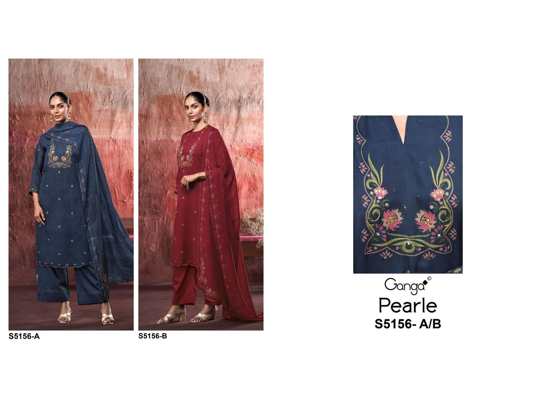 Ganga-Pearle
S5156(Rs.2295 per piece: total 2 piece) 5