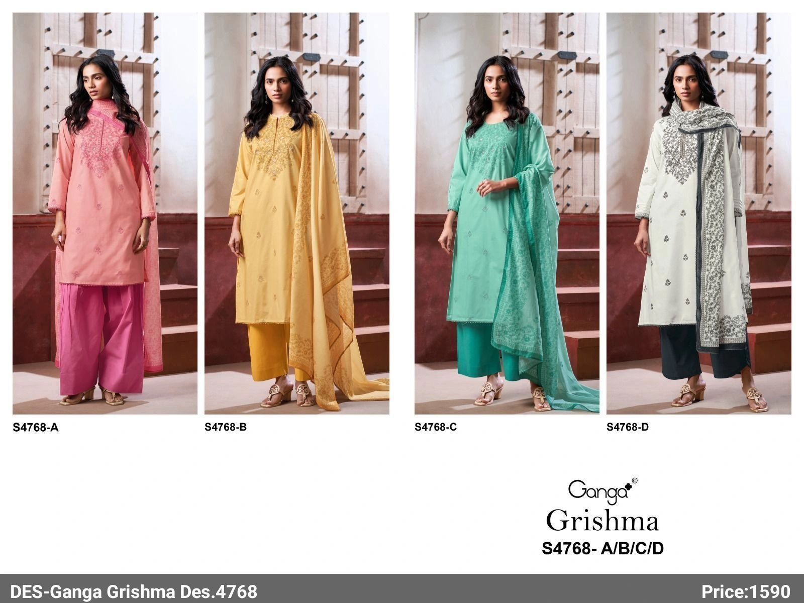 Ganga-Grishma S4768(Rs.1590 per piece: total 4 piece) 1