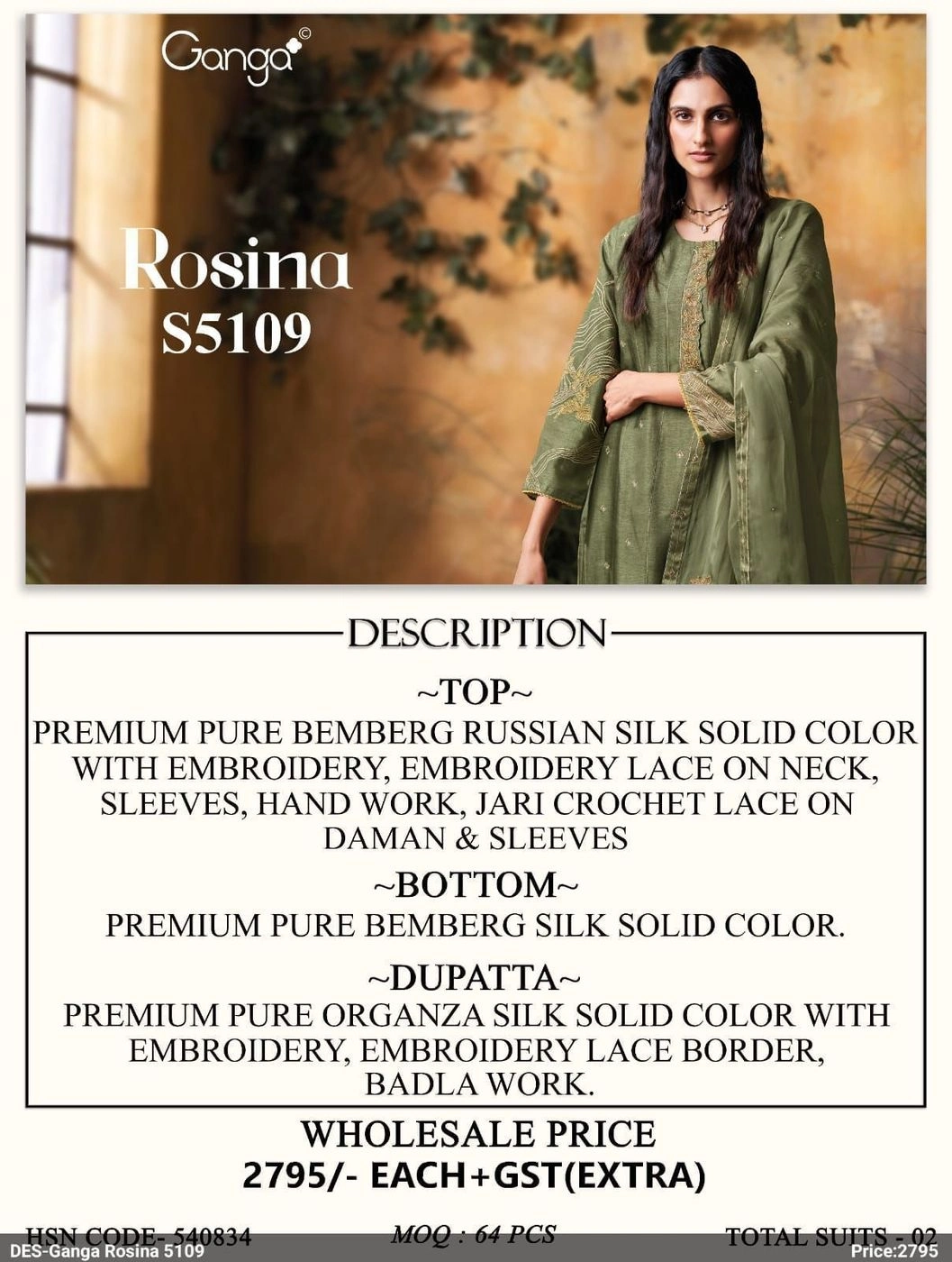 GANGA-Rosina
S5109(Rs.2795 per piece: total 2 piece) 2