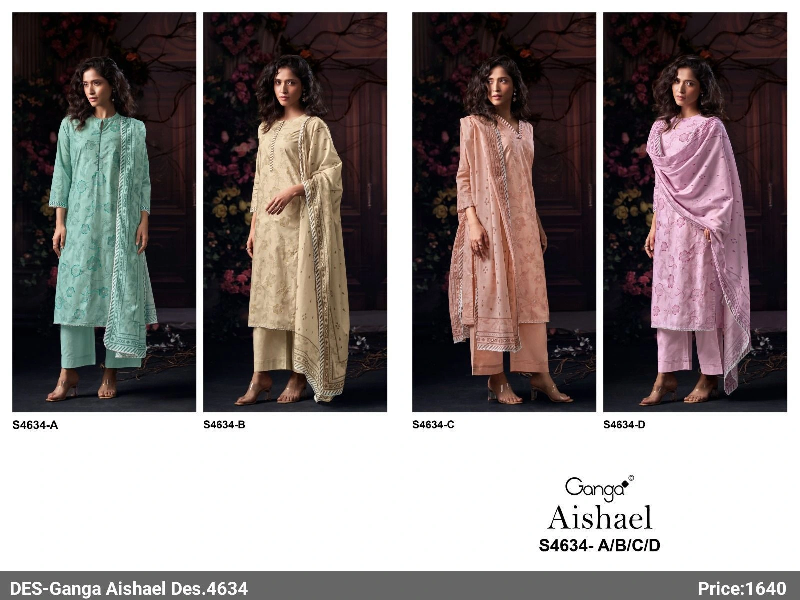 Ganga-Aishael S4634(Rs.1640 per piece: total 4 piece) 1