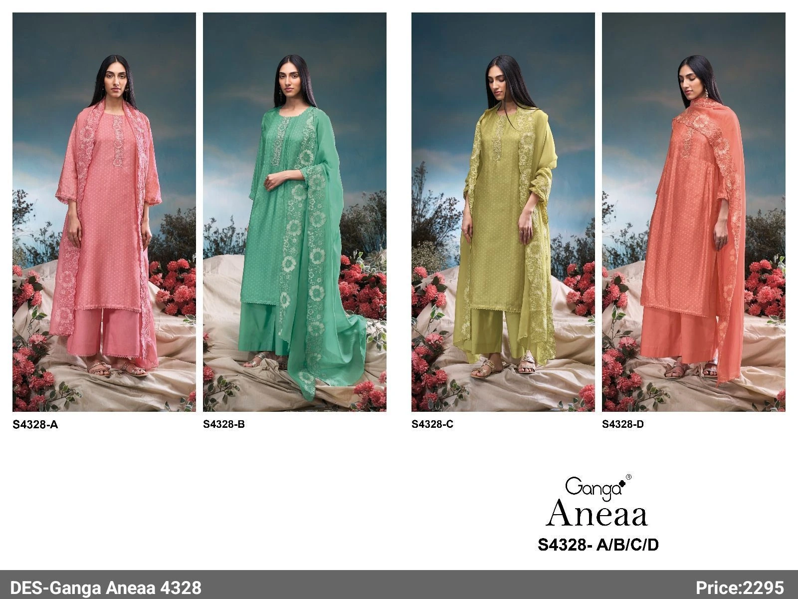 Ganga-ANEEA S4328(Rs.2295 per piece: total 4 piece) 1