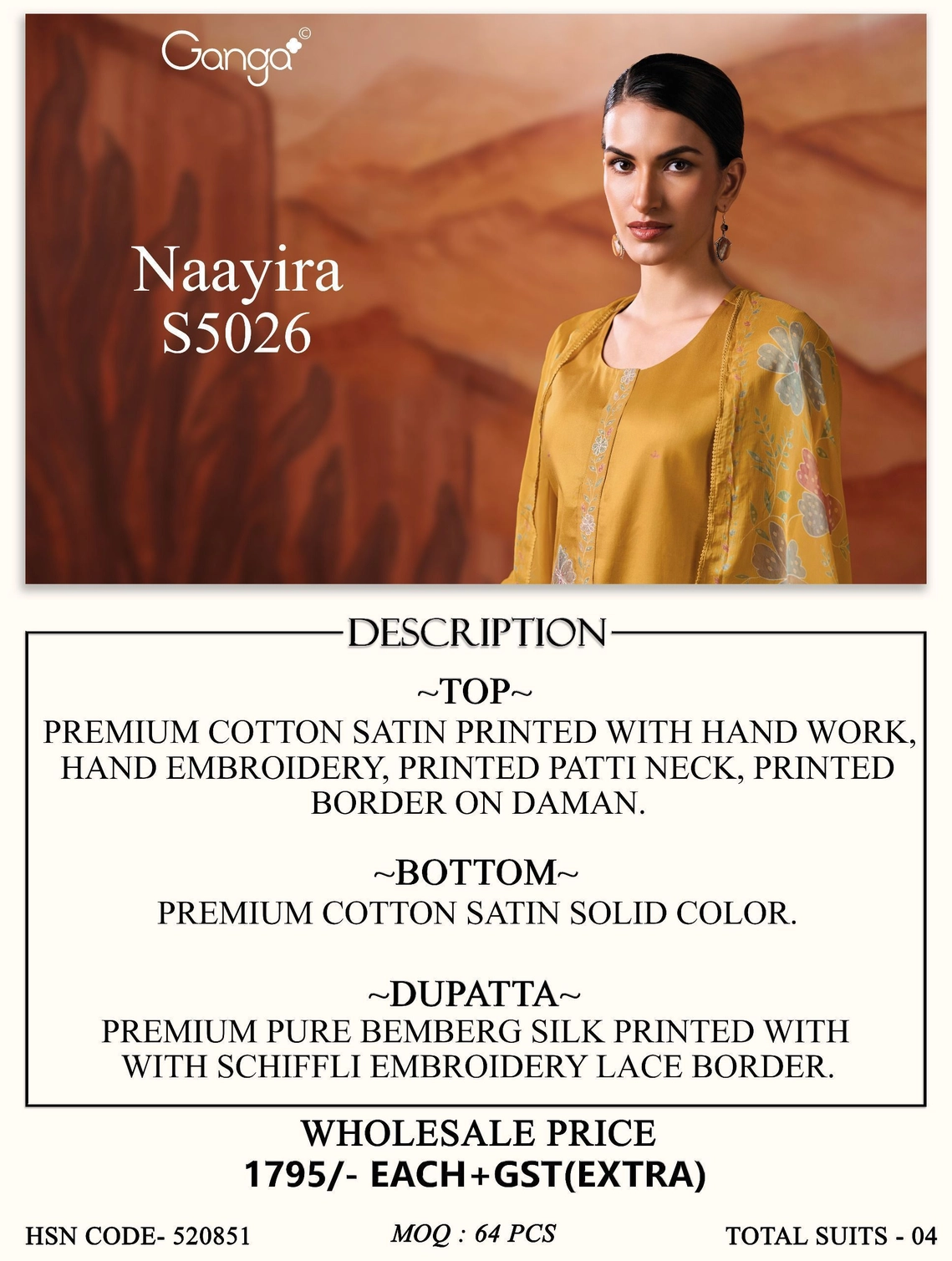 Ganga-Naayira
S5026(Rs.1795 per piece: total 4 piece) 10