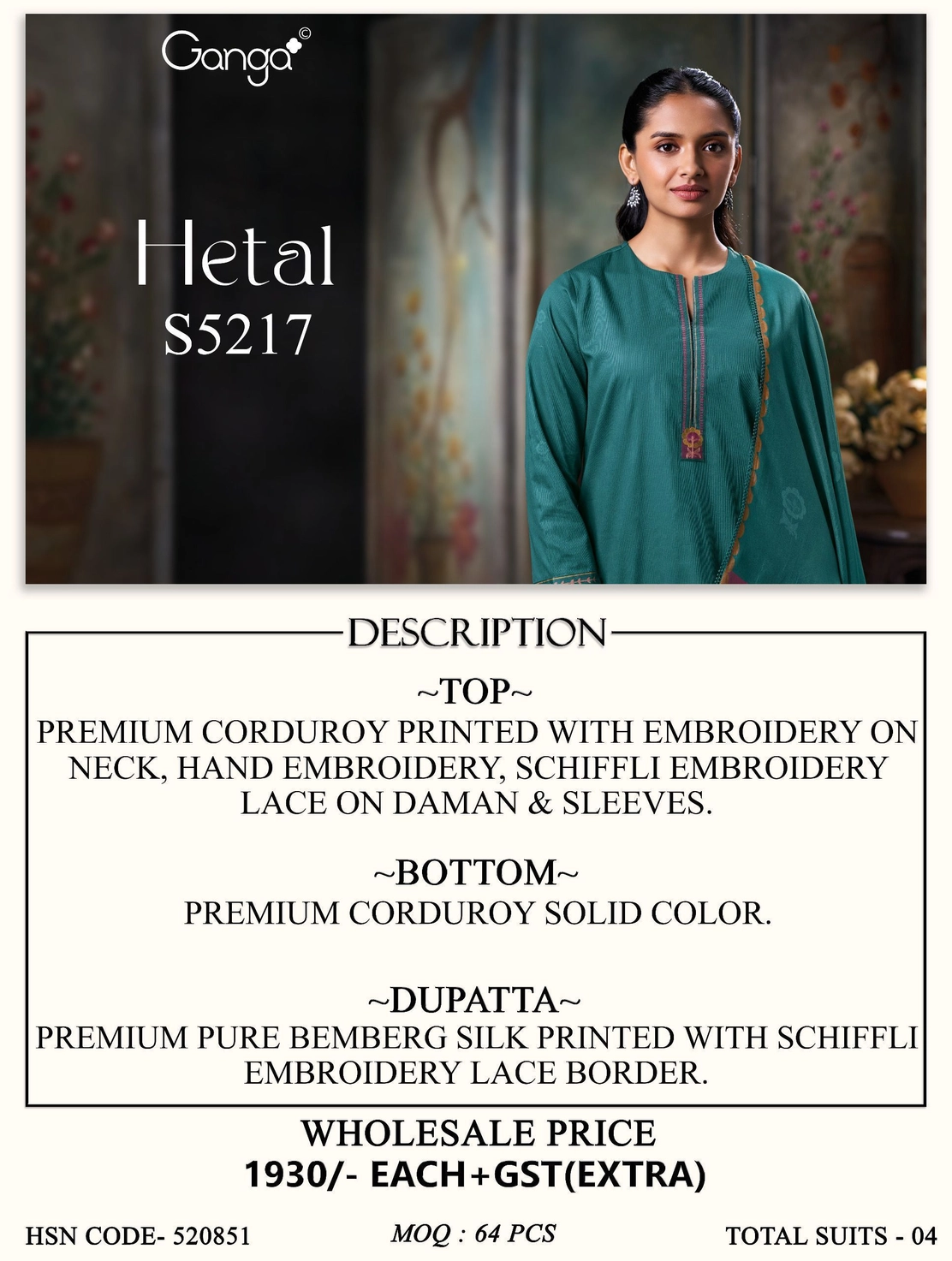 Ganga-Hetal
S5217(Rs.1930 per piece: total 4 piece) 11