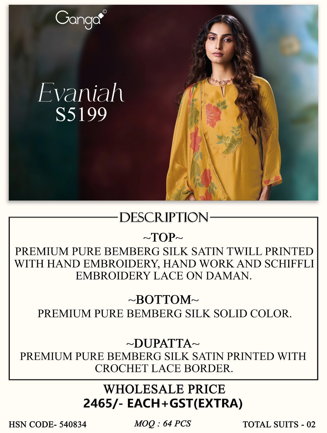 Ganga-Evaniah
S5199(Rs.2465 per piece: total 2 piece) 7