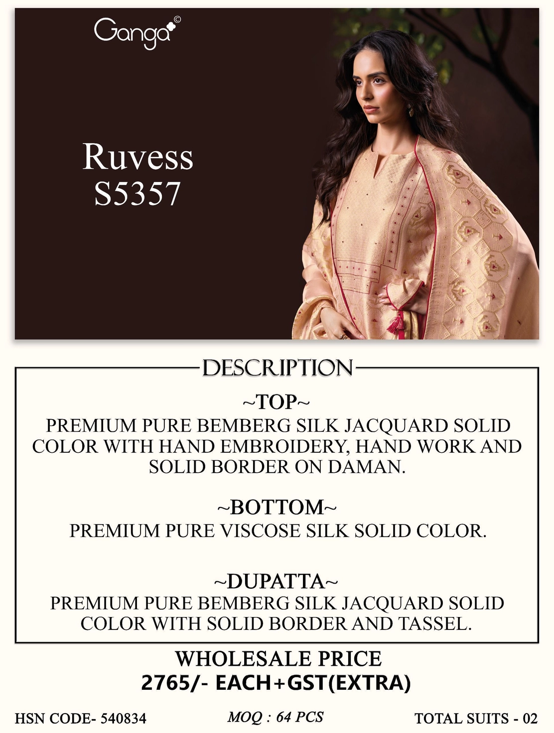 Ganga-RuVess
S5357(Rs.2765 per piece: total 2 piece) 7