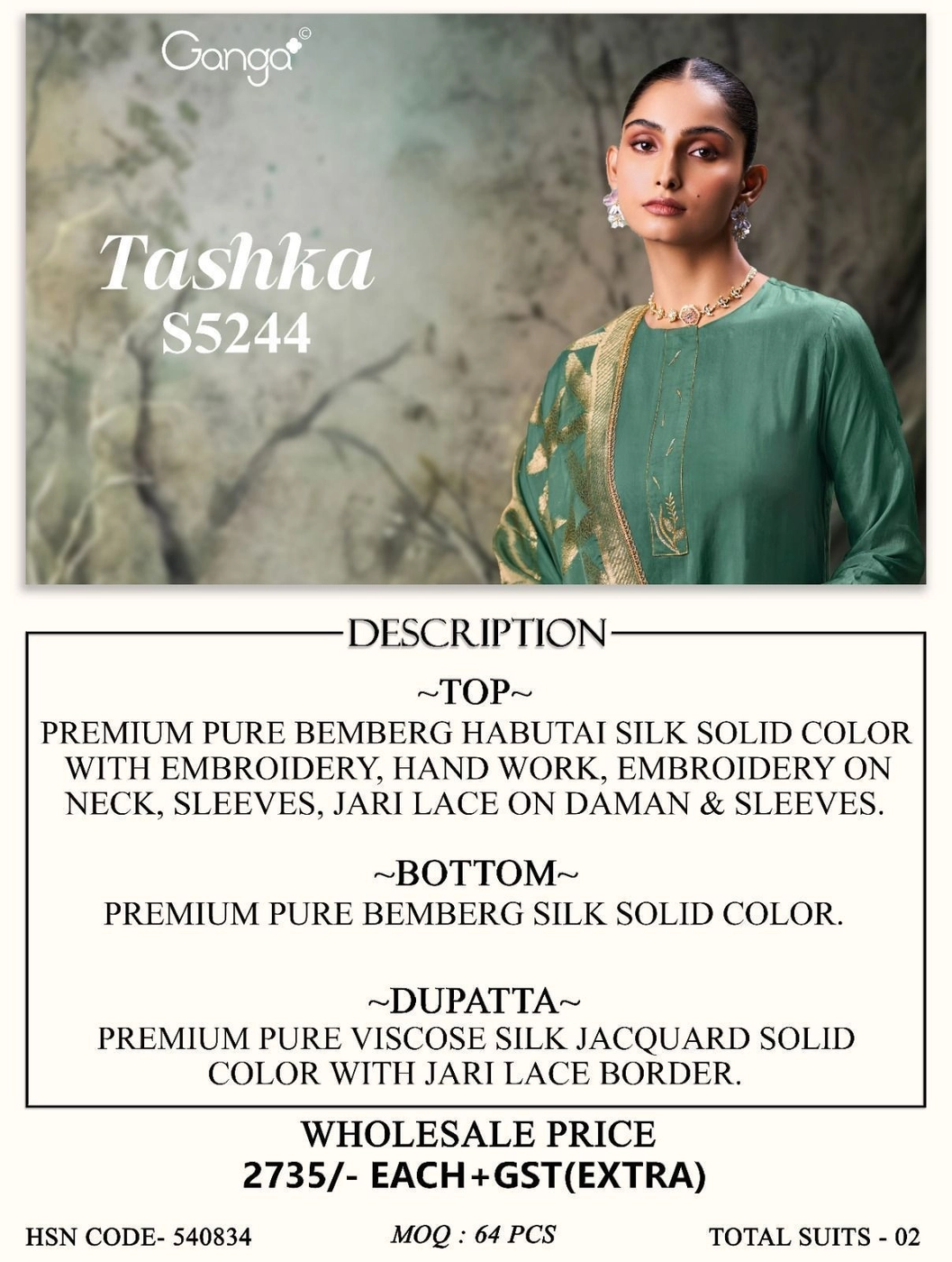 Ganga-Tashka
S5244(Rs.2735 per piece: total 2 piece) 7