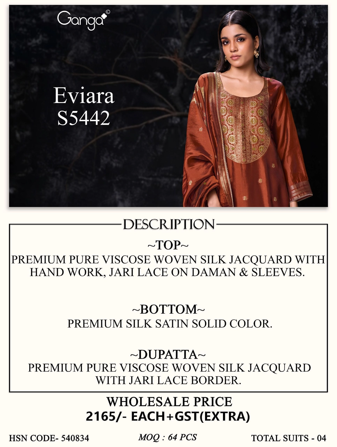 Ganga-Eviara
S5442(Rs.2165 per piece: total 4 piece) 11