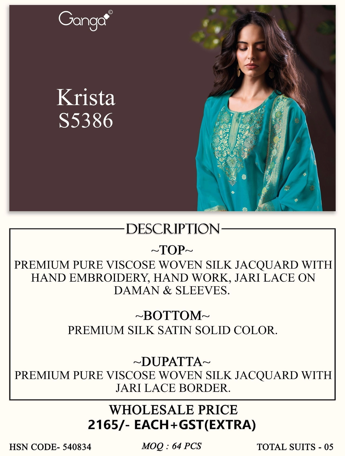 Ganga-Krista
S5386(Rs.2165 per piece: total 4 piece) 13