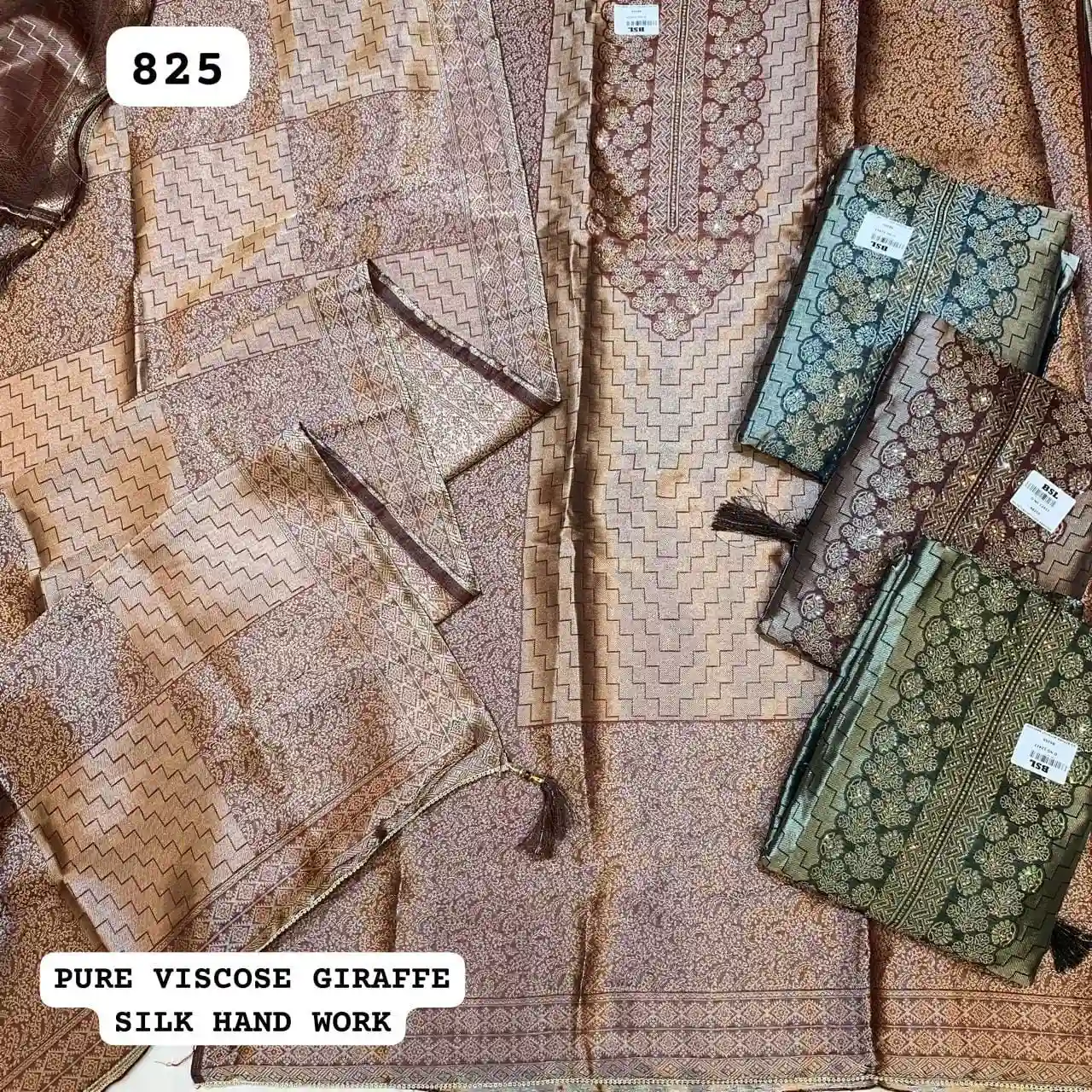 PURE VISCOSE GRAFFE
SILK HAND WORK(Rs.825 per piece: total 4 piece)