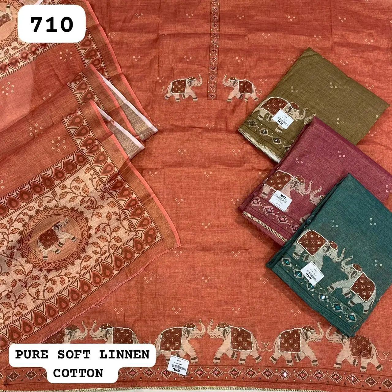 PURE SOFT LINNEN
COTTON(Rs.710 per piece: total 4 piece)