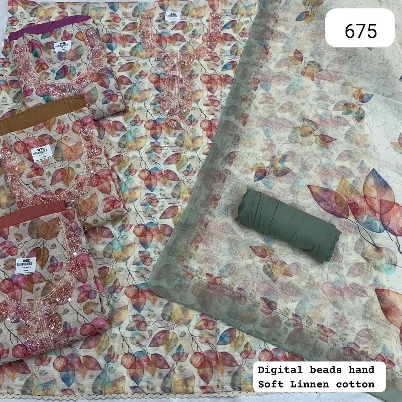 Digital beads hand
Soft Linnen cotton(Rs.675 per piece: total 4 piece)