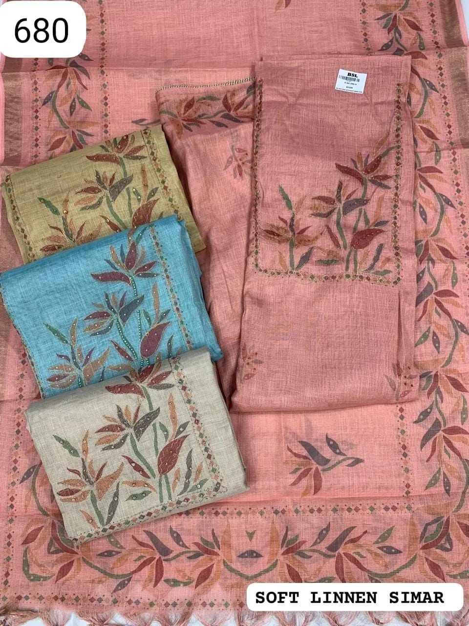 SOFT LINNEN SIMAR(Rs.680 per piece: total 4 piece)