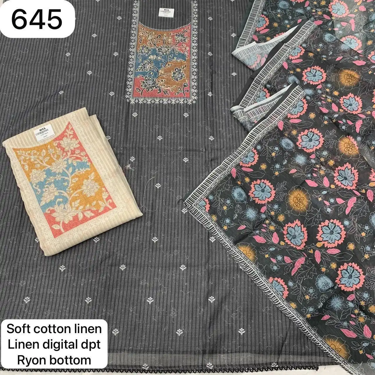 Soft cotton linen
Linen digital dpt
Ryon bottom(Rs.645 per piece: total 2 piece)