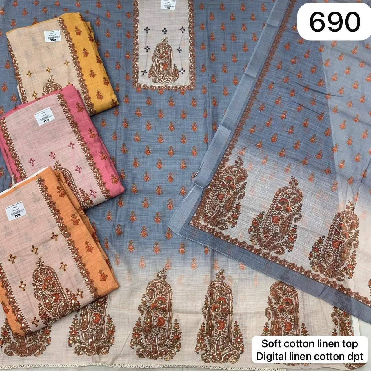Soft cotton linen top
Digital linen cotton dpt(Rs.690 per piece: total 4 piece)