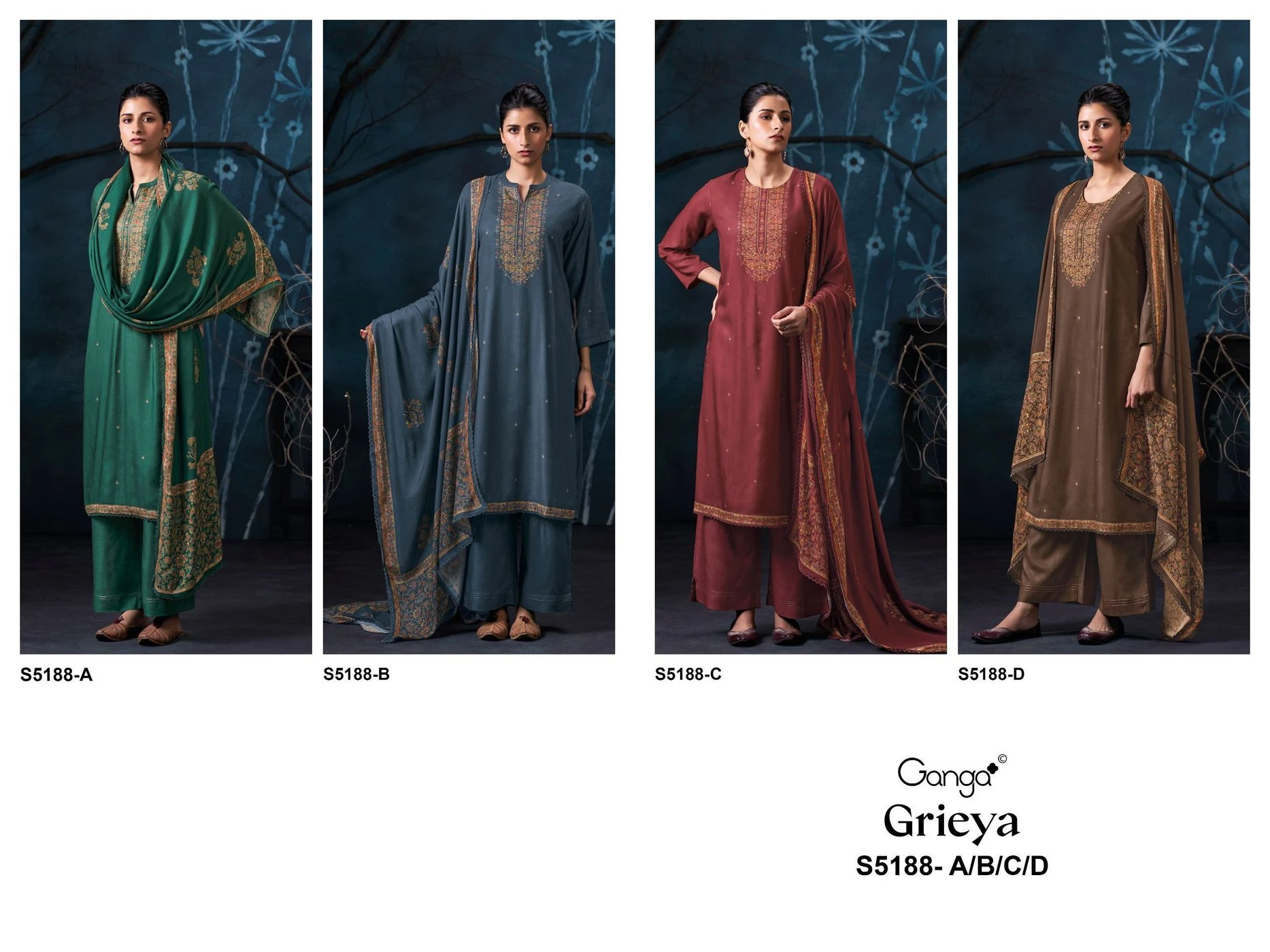 Ganga – Grieya S5188(Rs.1675 per piece:total 4 piece) 2