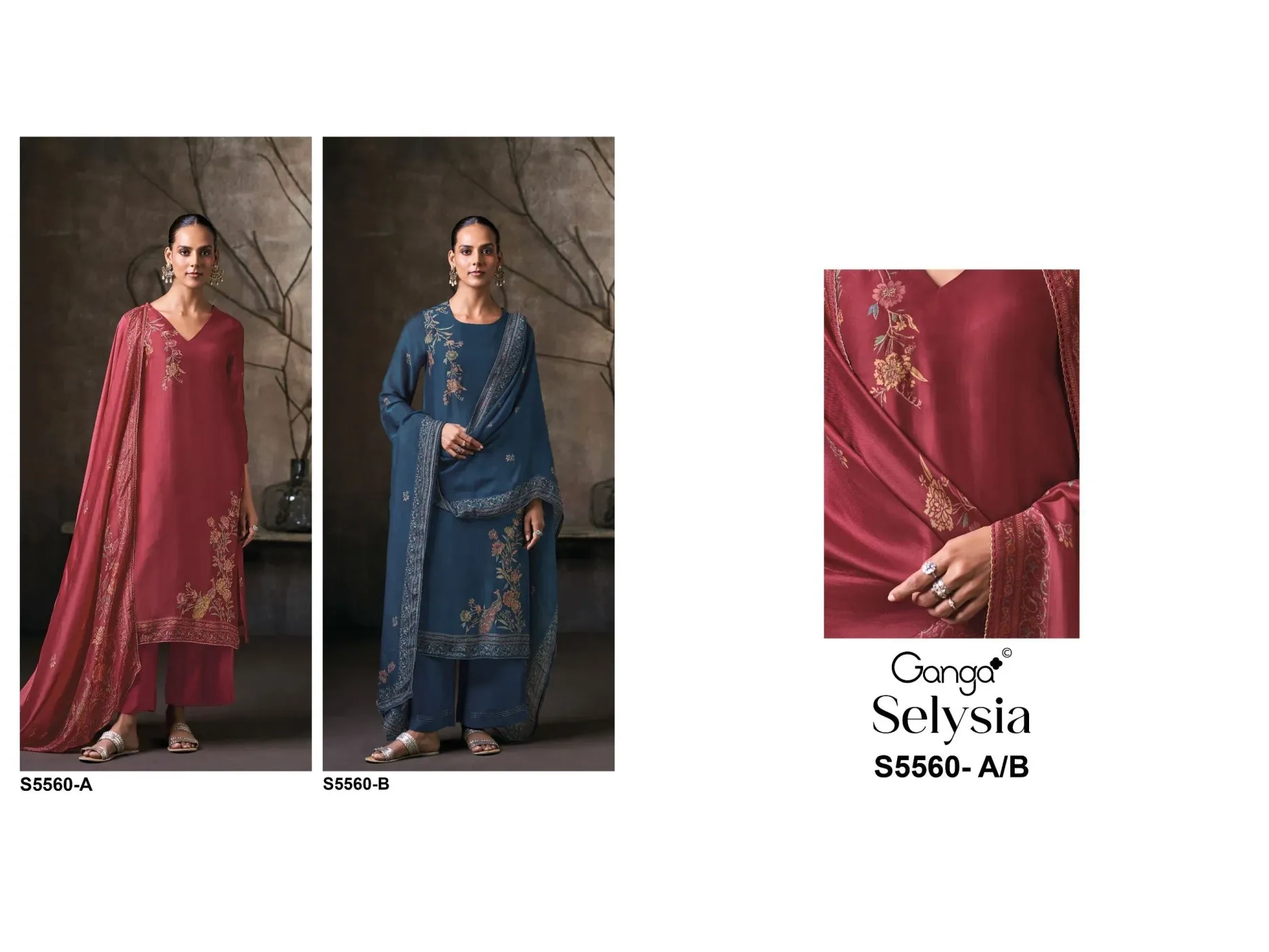 Ganga-Selysia
S5560(Rs.2350 per piece: total 2 piece) 5