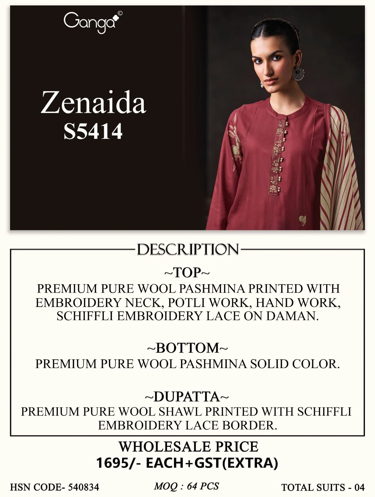 Ganga-Zenaida
S5414(Rs.1695 per piece: total 4 piece) 10