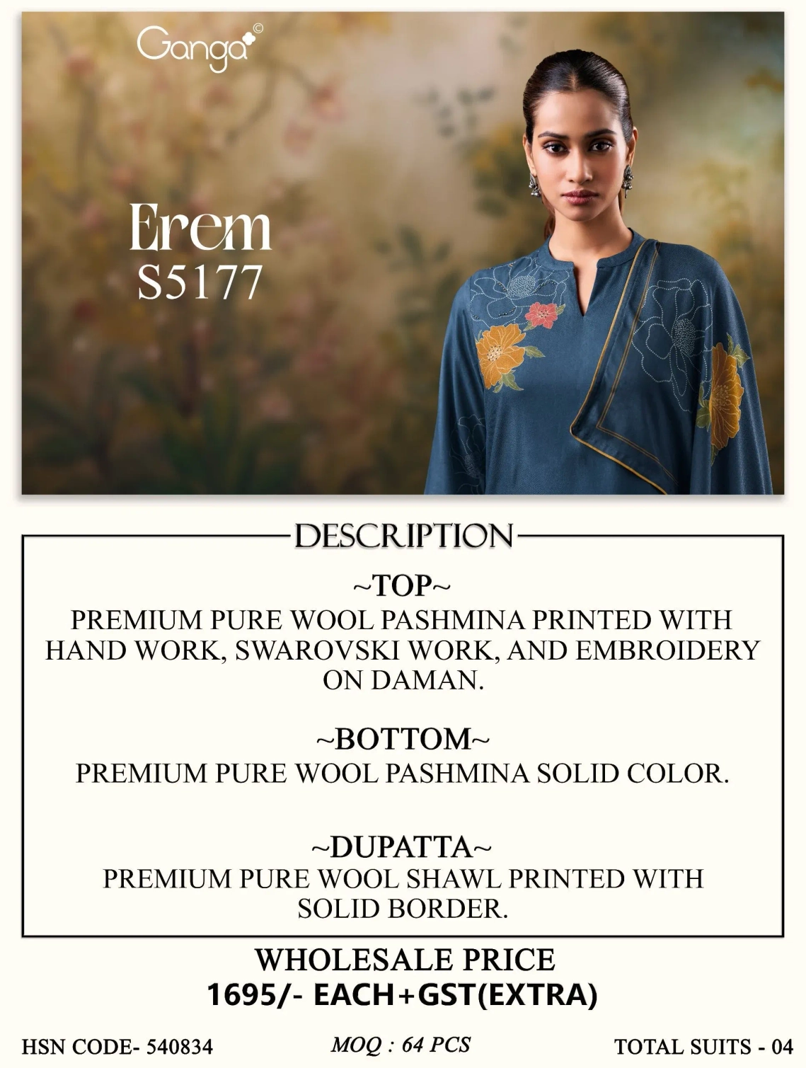 Ganga-Erem
S5177(Rs.1695 per piece: total 4 piece) 10