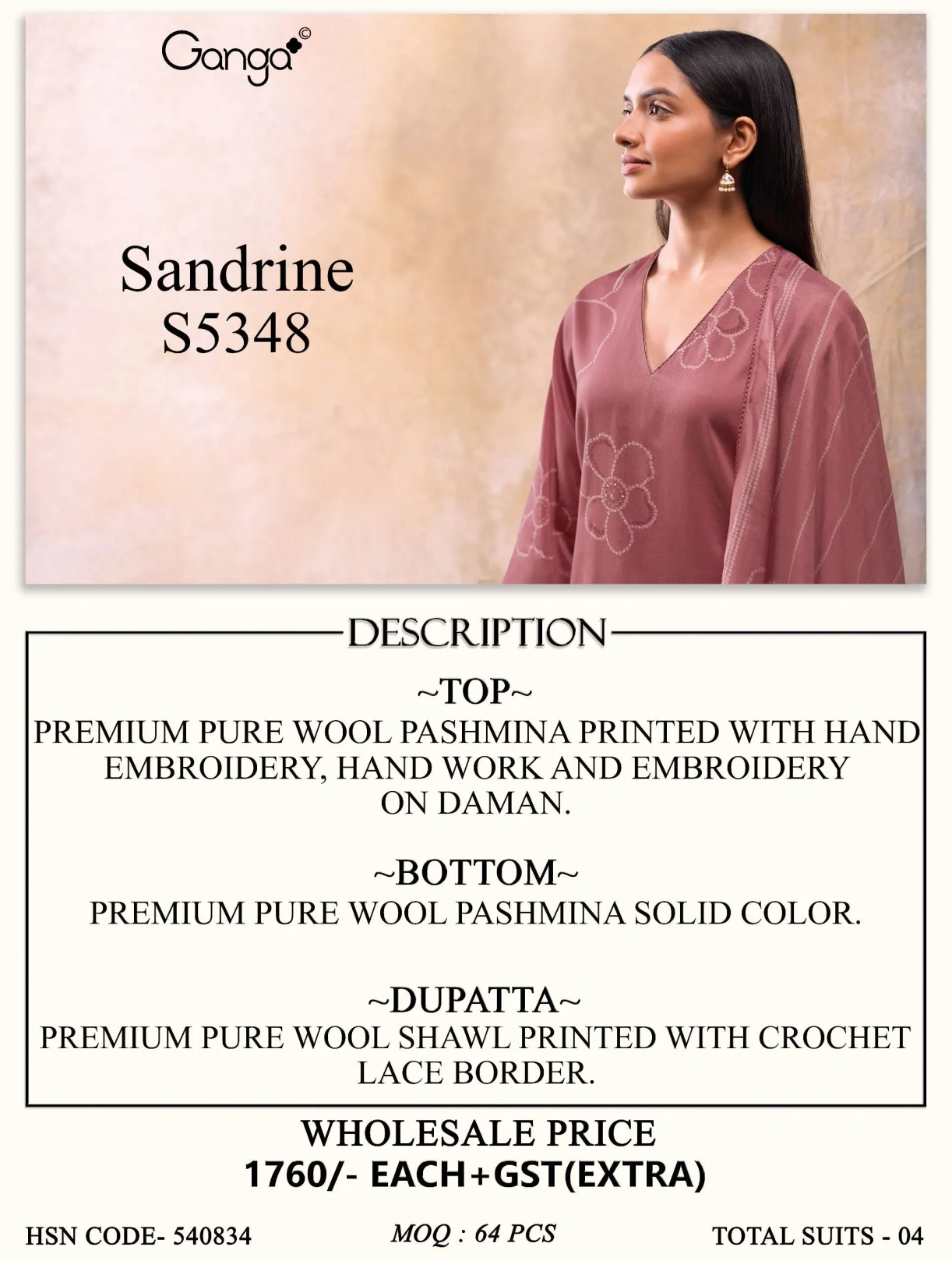 Ganga-Sandrine
S5348(Rs.1760 per piece: total 4 piece) 10