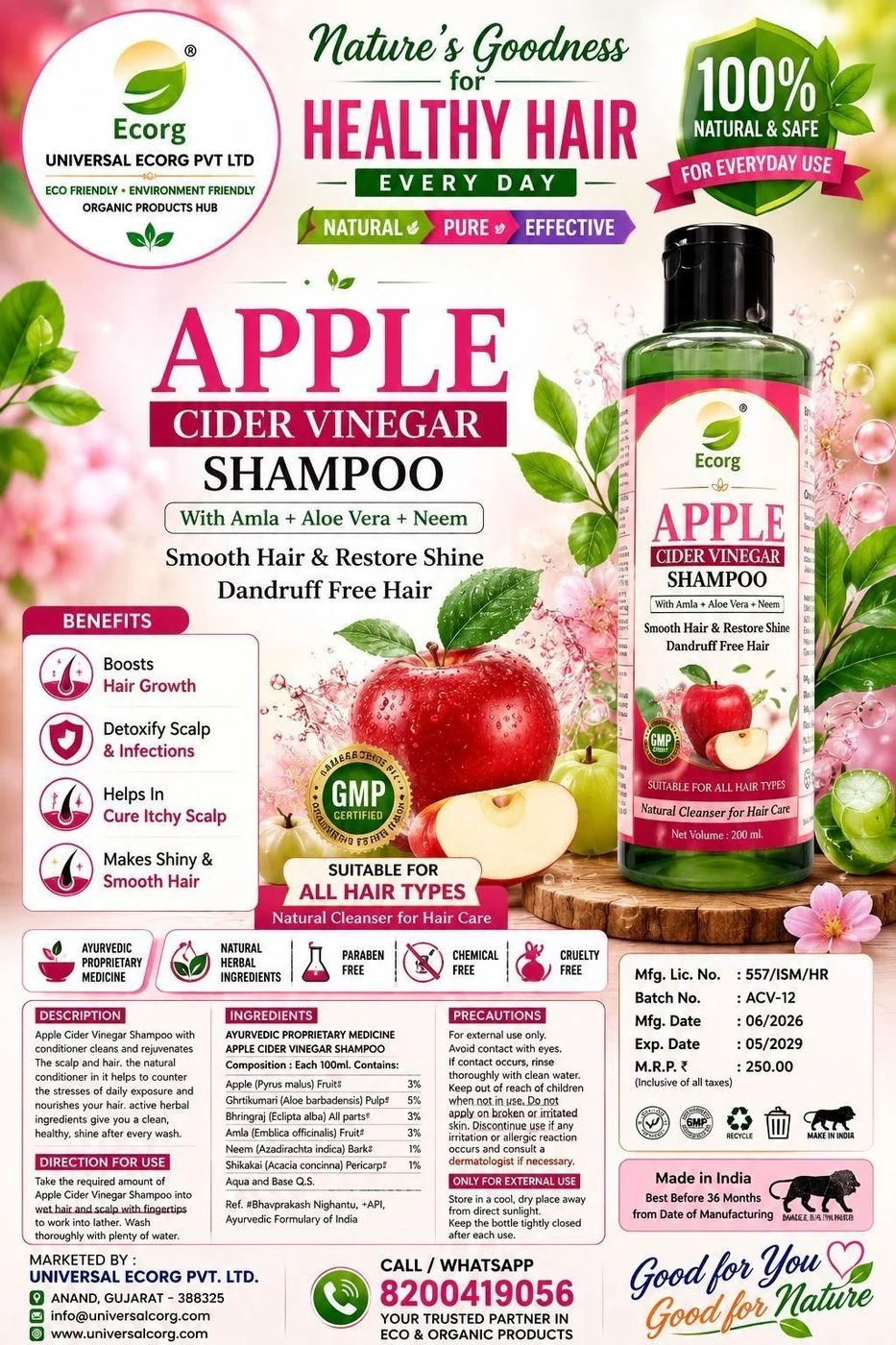 Apple Cinder Vinegar Shampoo