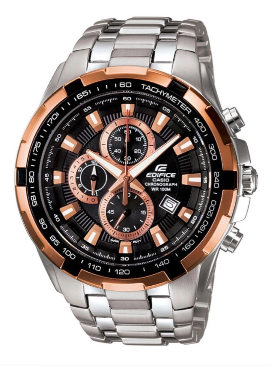 Edifice EF-539D Black Rose Gold Dial 1