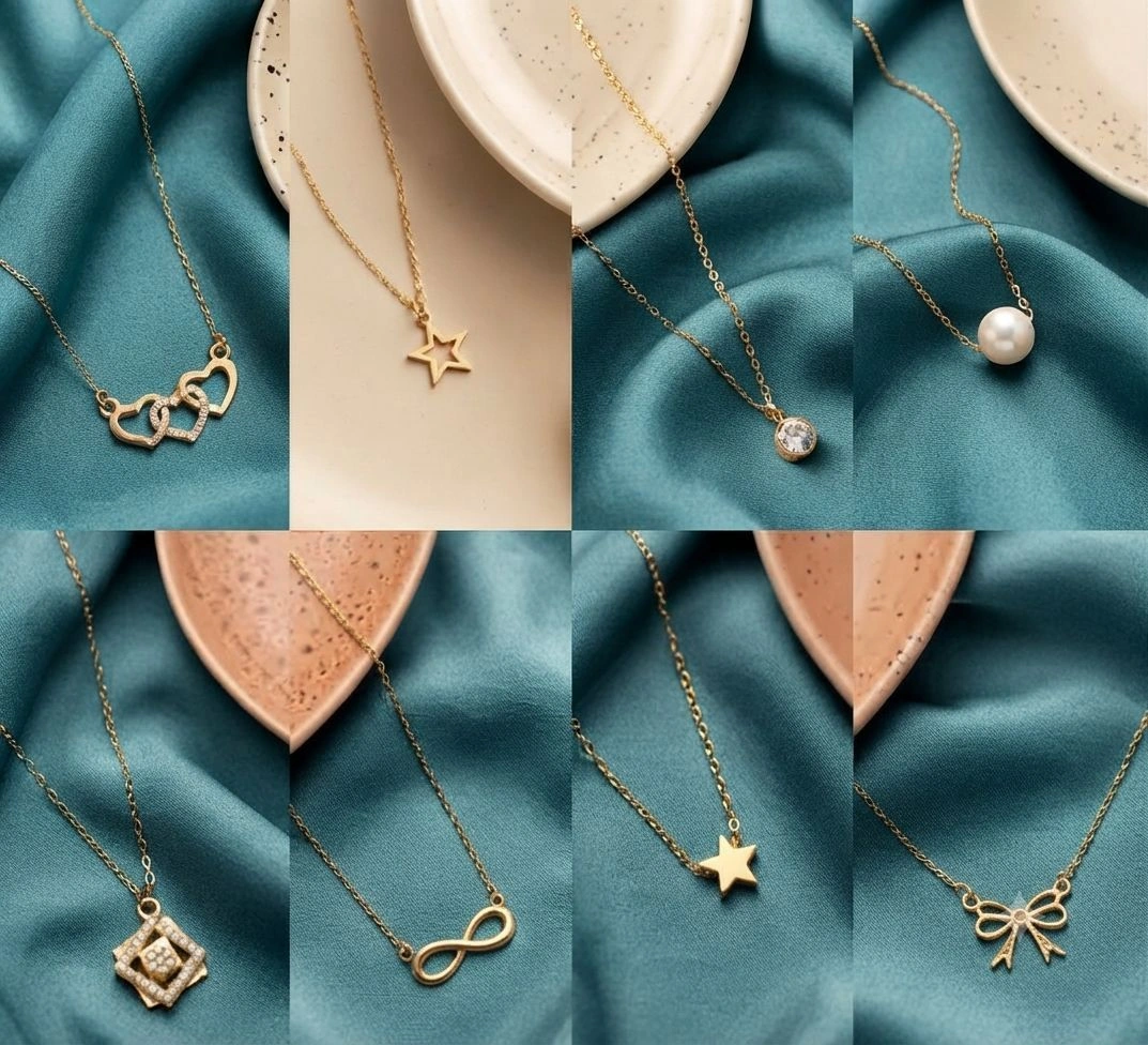 shimmering beutifull pack of 8 fancy necklaces