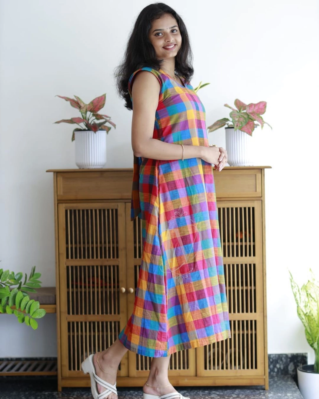 Madras Check Dress