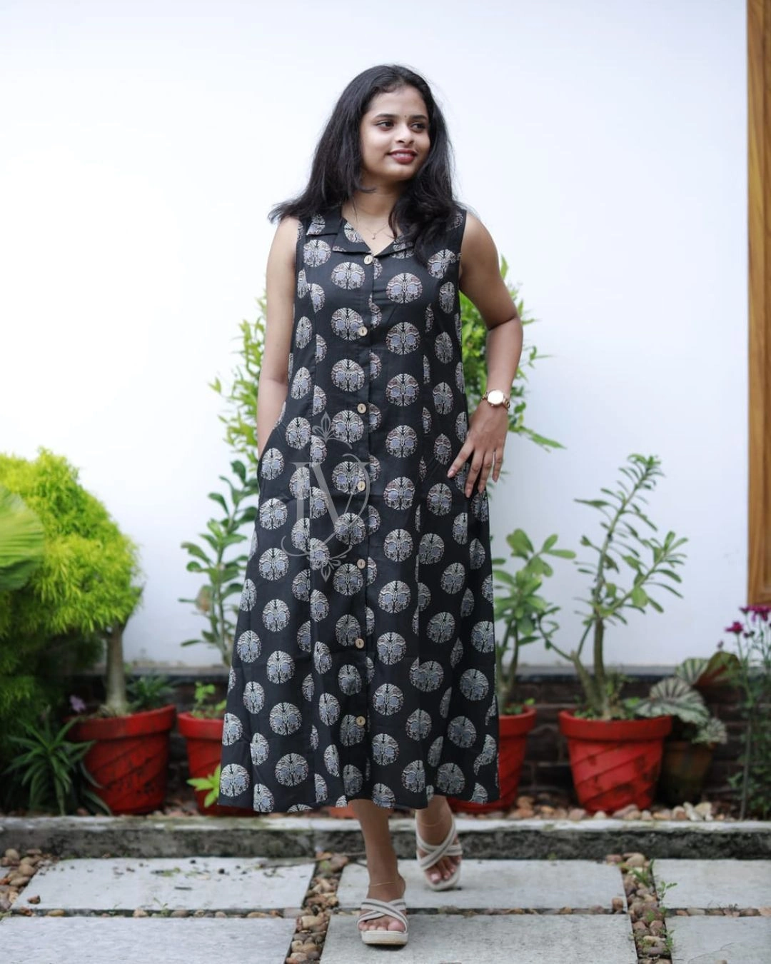 Black Owl Print Dress