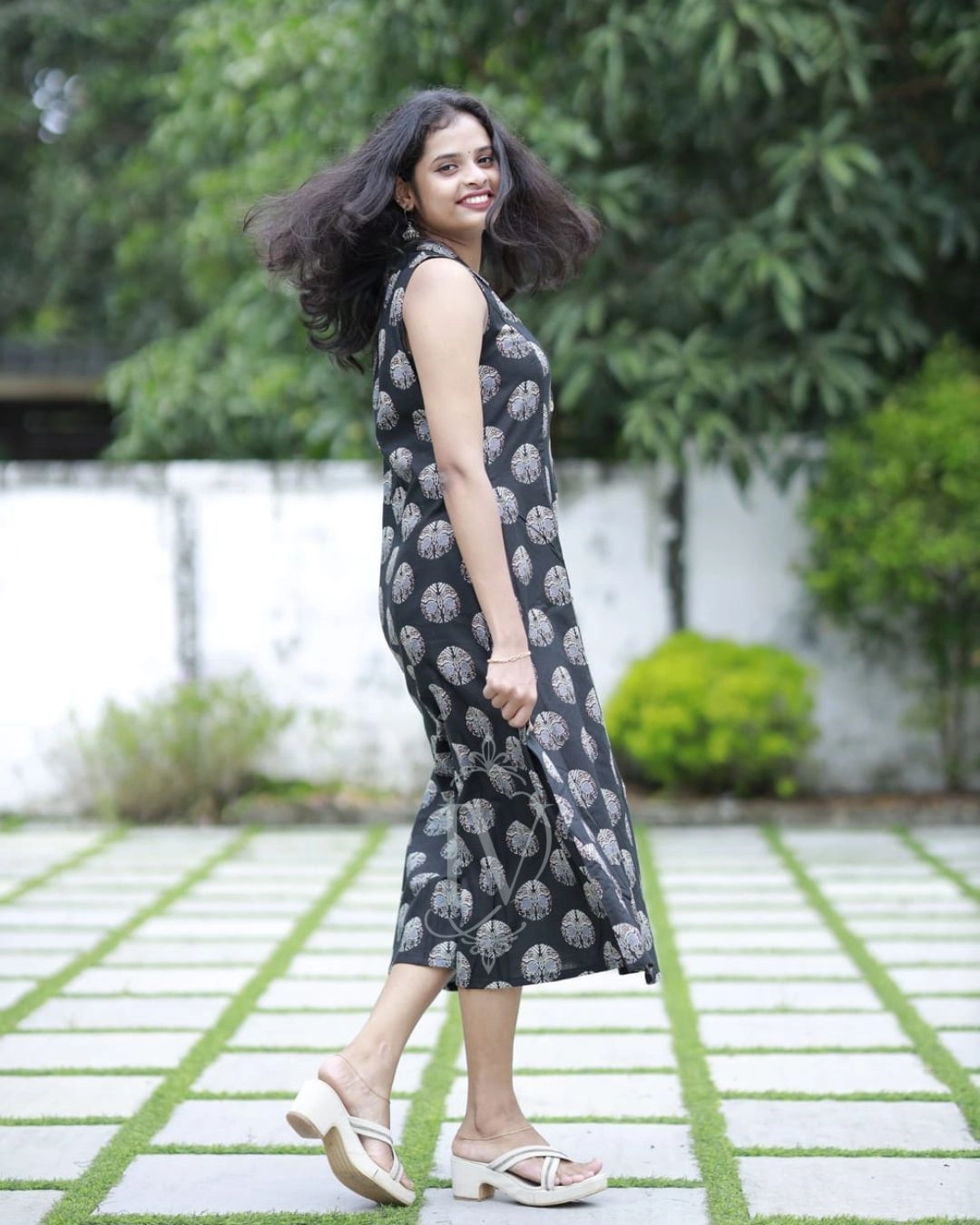 Black Owl Print Dress