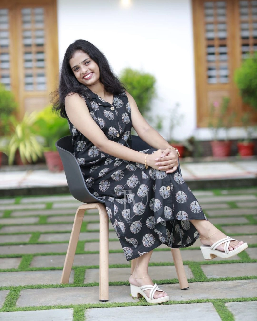 Black Owl Print Dress 4
