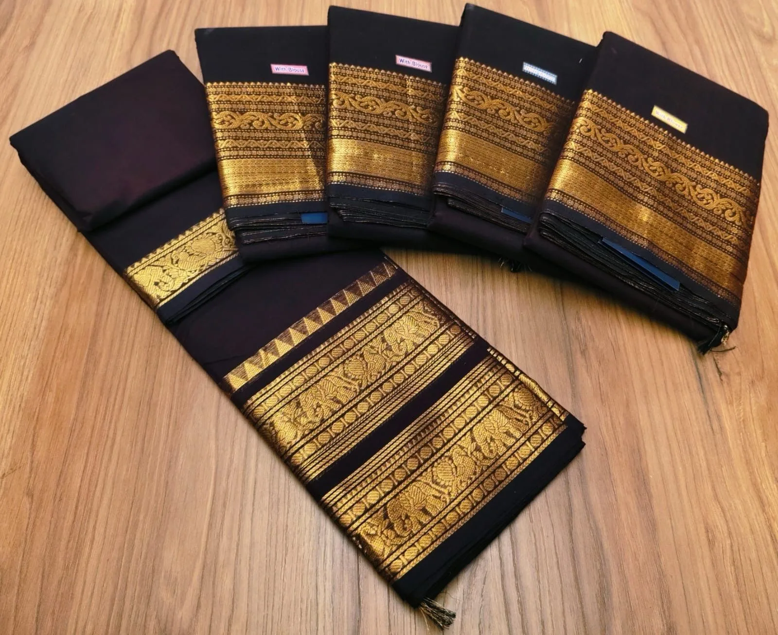 Coffee Brown Pure Kanchi Cotton Saree 1