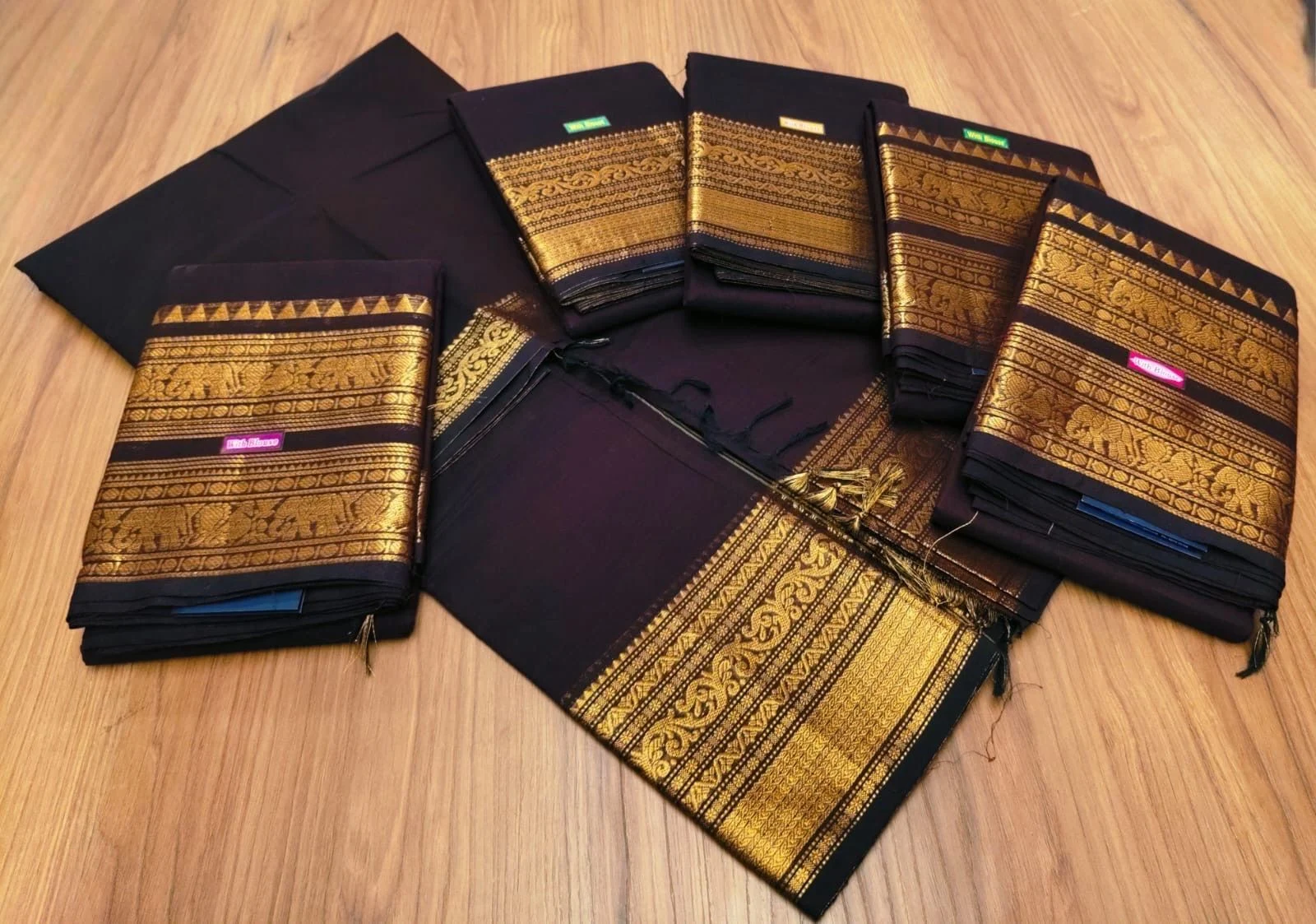 Coffee Brown Pure Kanchi Cotton Saree 2