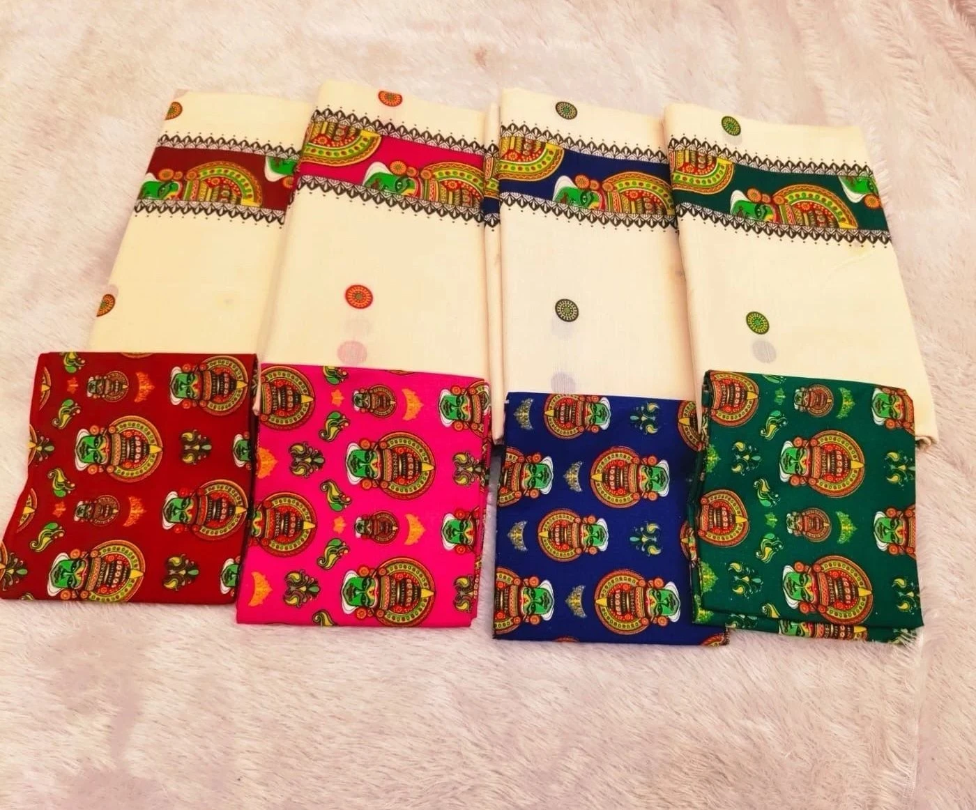 Kathakali Print Cotton Set Saree 2
