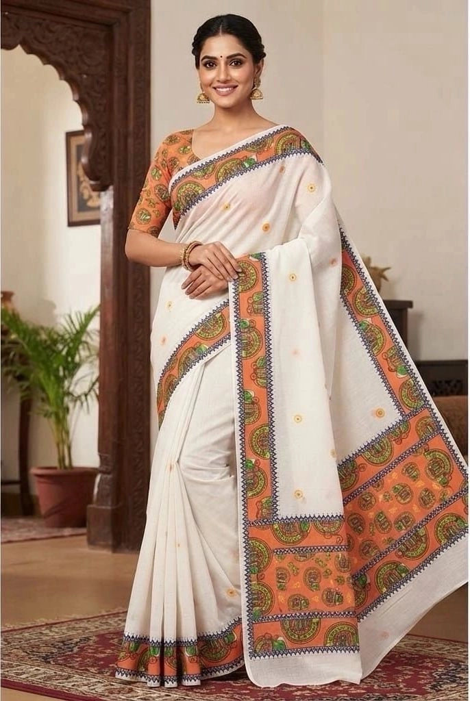 Kathakali Print Cotton Set Saree 1