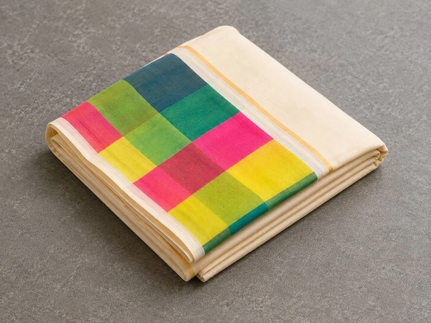 Madras Check Pure Cotton Saree 2