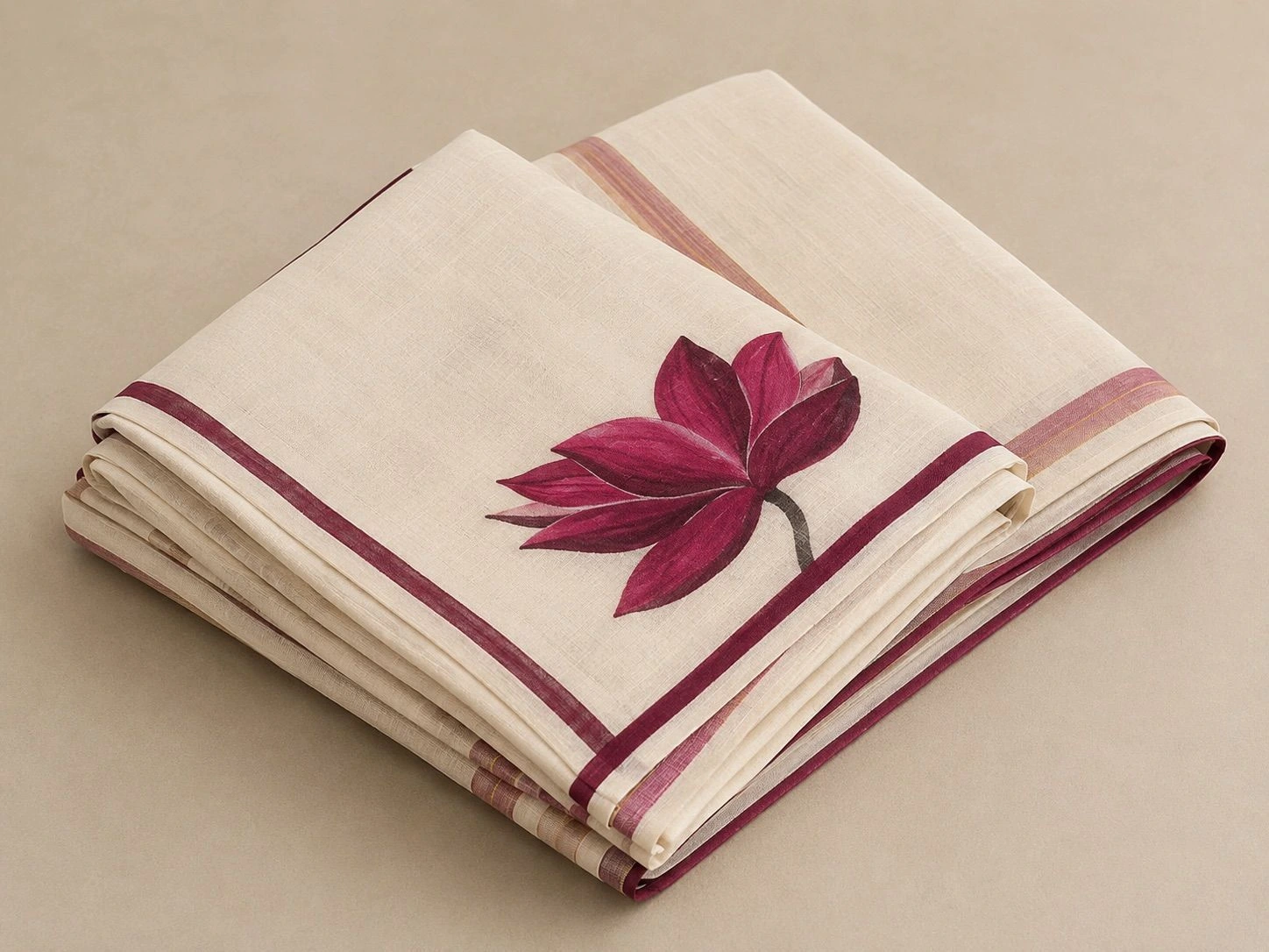 Ithal Floral Print Cotton Saree 3
