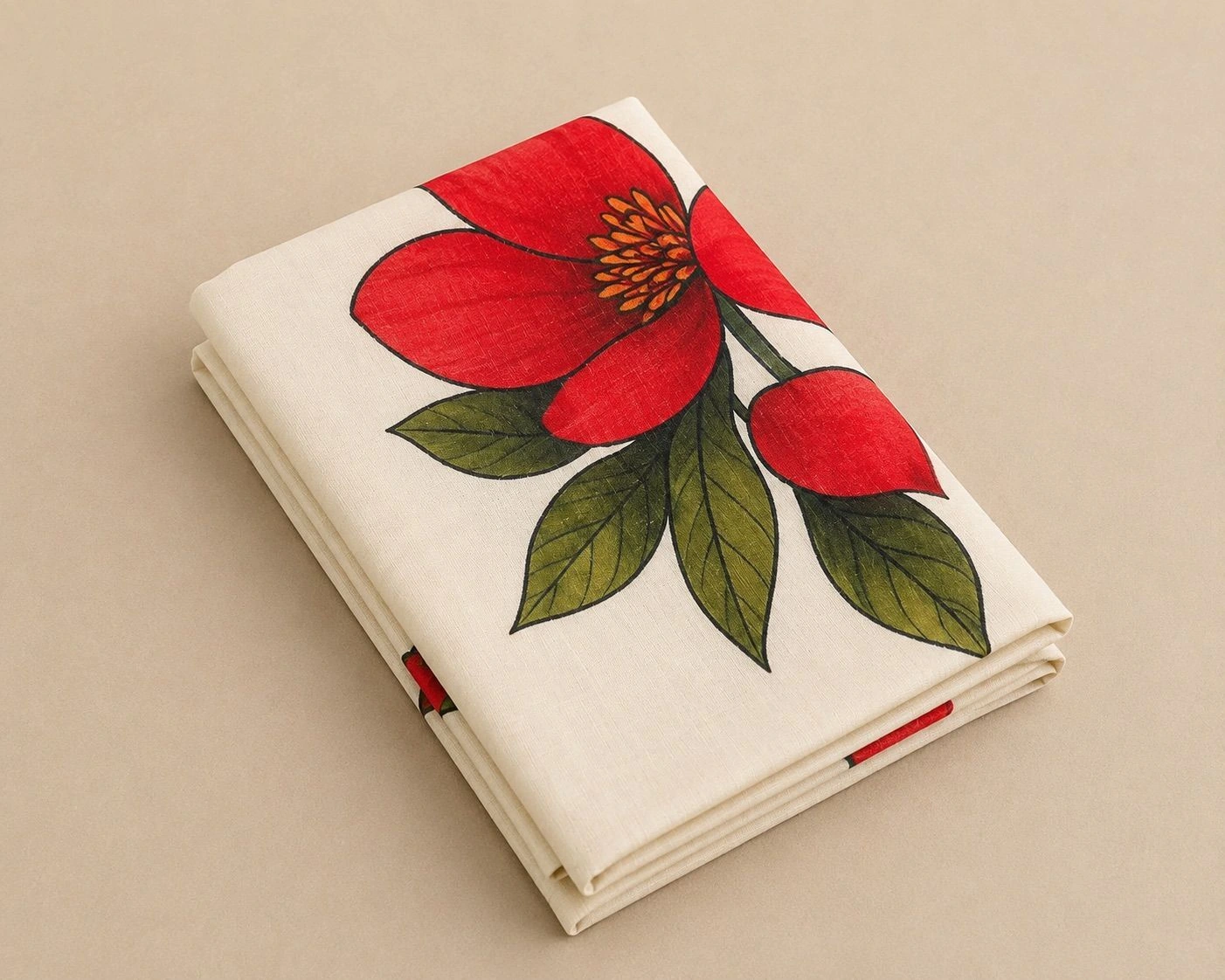 Red Blossom Cotton Saree 3