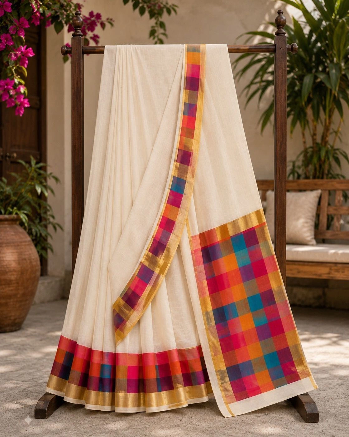 Trending Madras Checks Cotton Saree 2