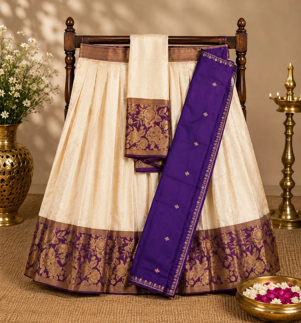 Floral Design Dhavani Set 3