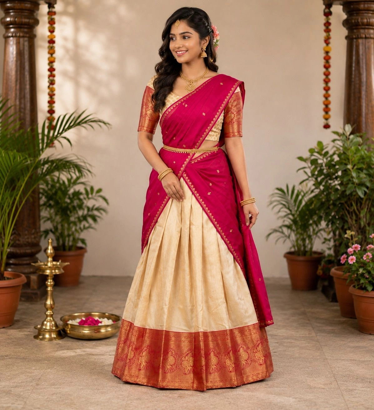 Floral Design Dhavani Set 4