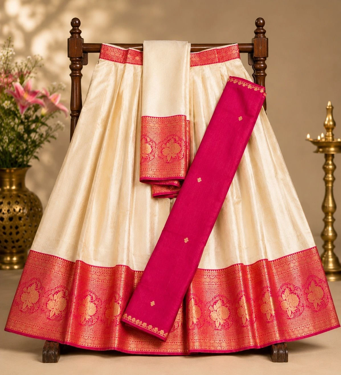 Floral Design Dhavani Set 5