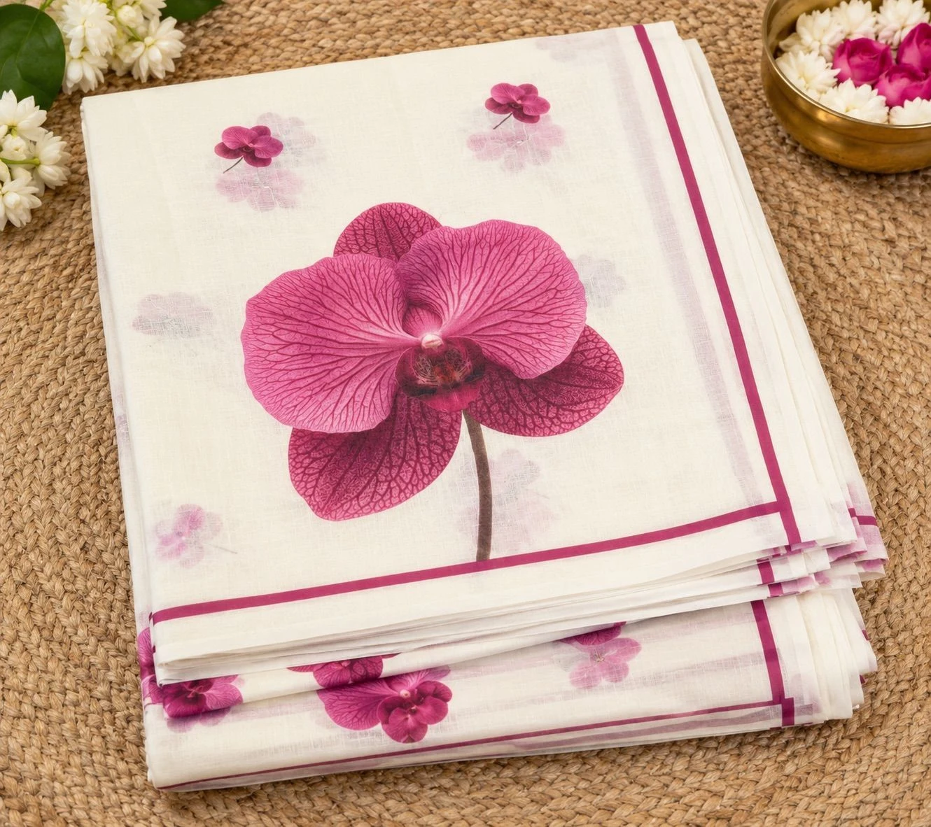 Pink Blossom Pure Cotton Saree 3