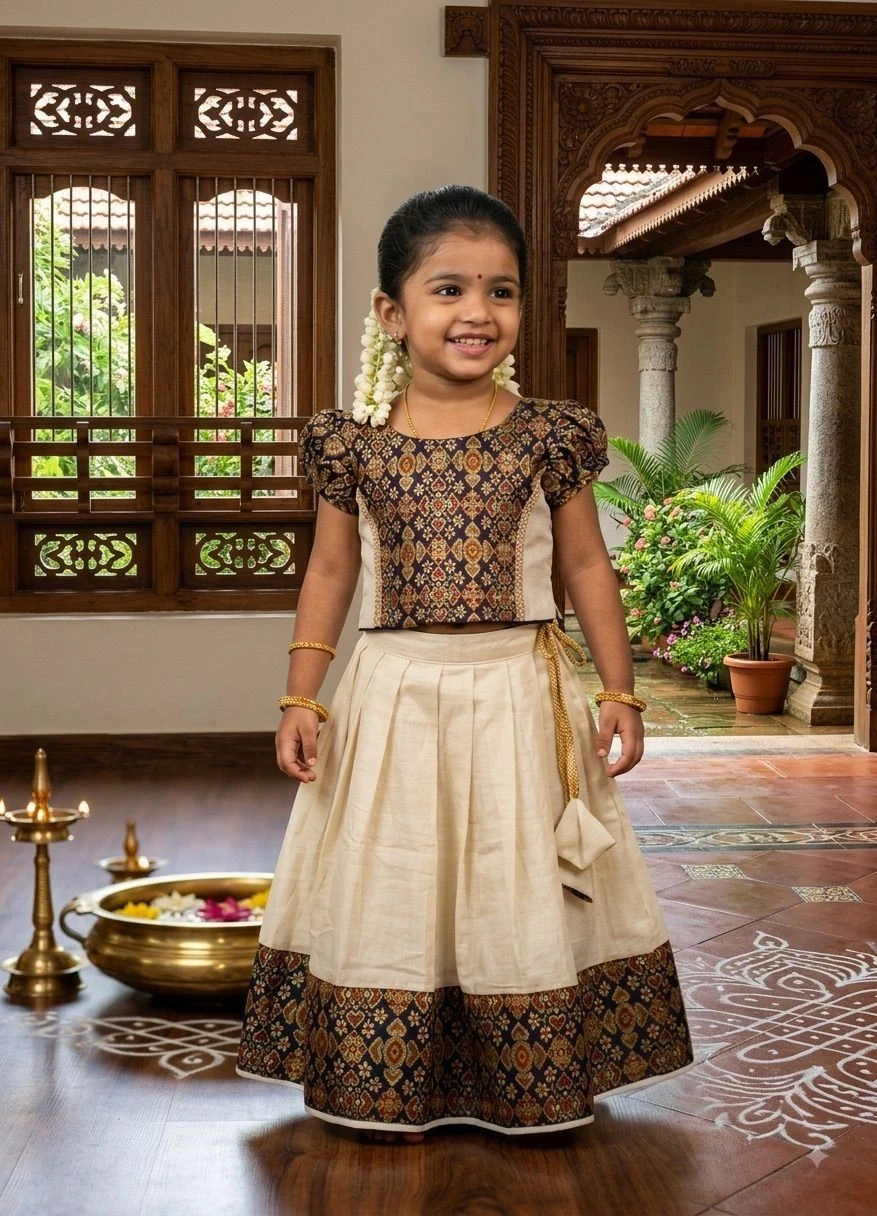 Kids Pattu Pavada Set 2