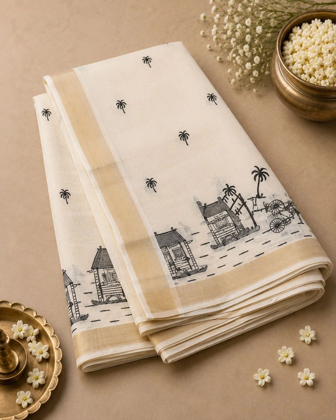 Chai Kada – Cotton Embroidered Saree 3