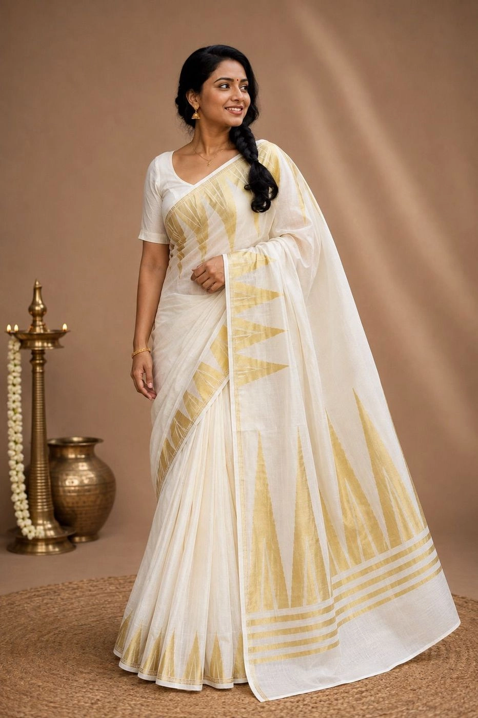 Cotton Big Temple Weave Saree 1