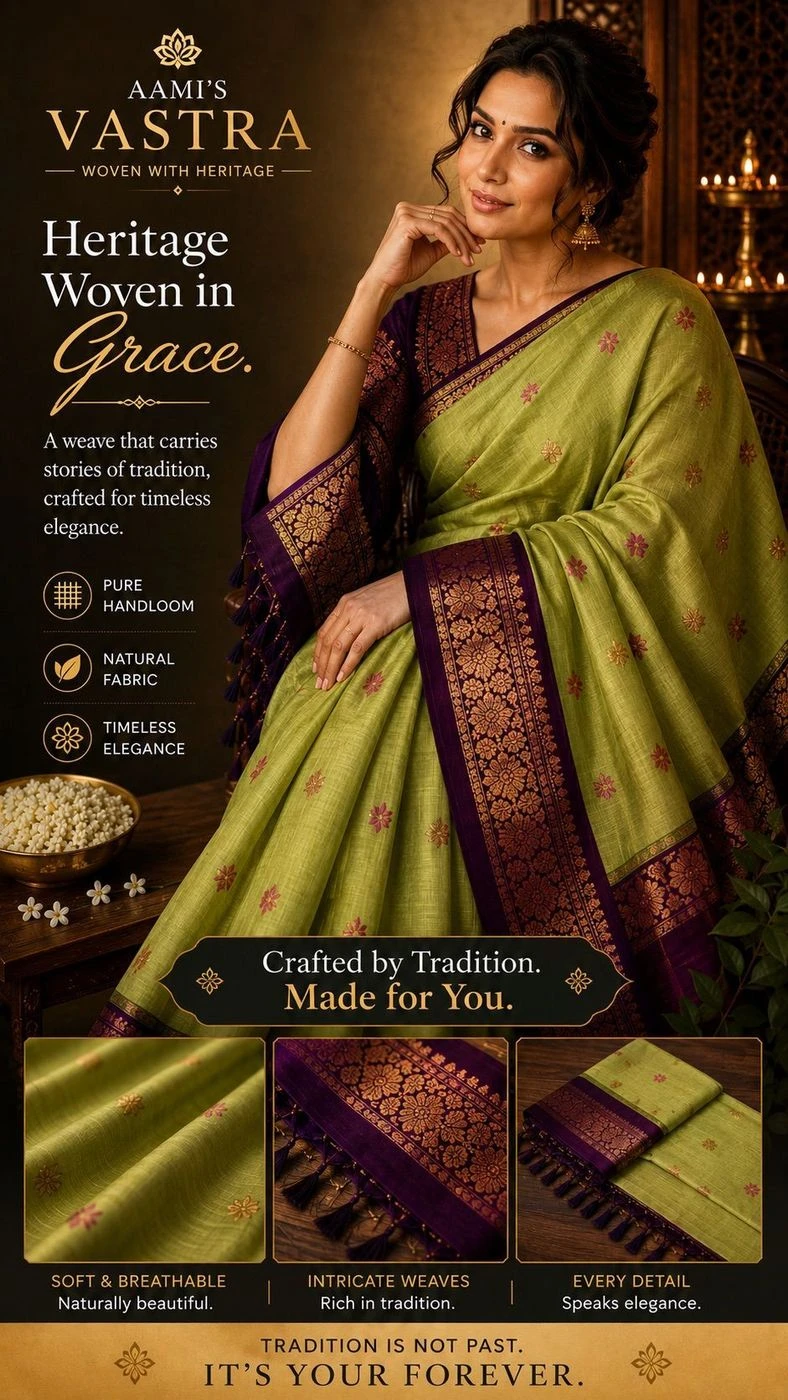 Kalyani Cotton Saree with Contrast Border & Small Butta Work 2