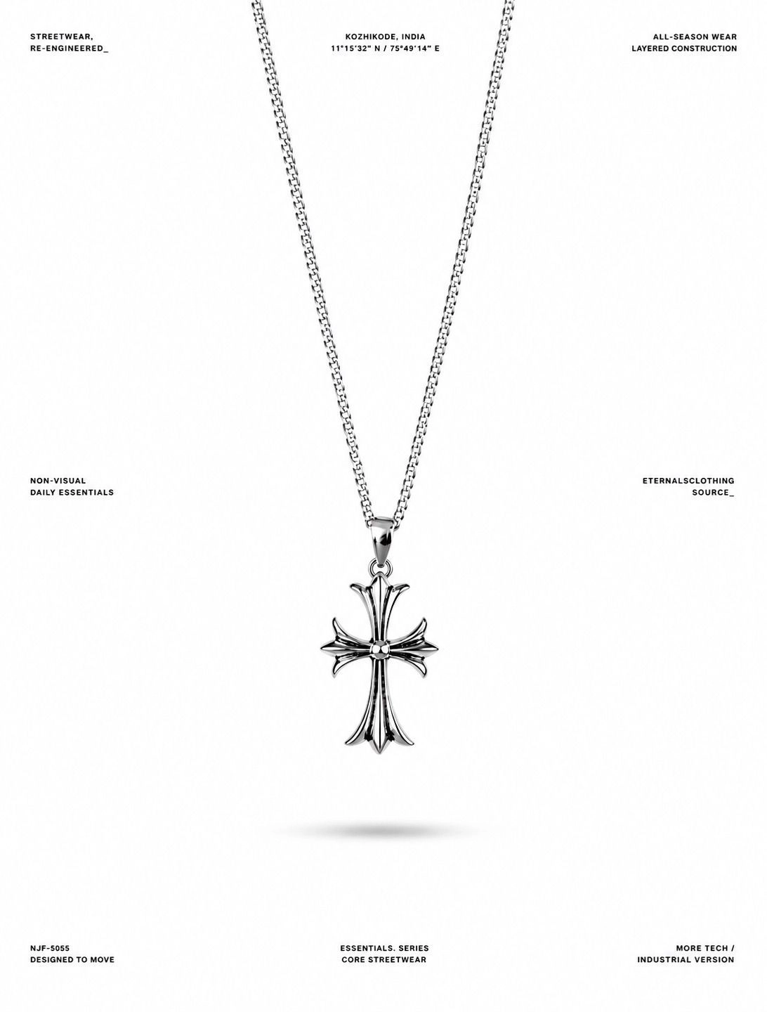 Chrome Hearts Cross Pendant Necklace