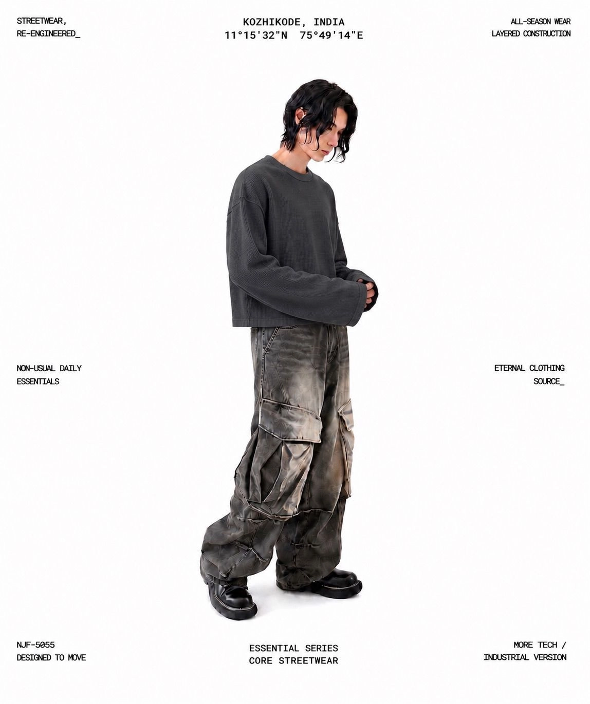 Cotton Boxy Long Sleeve ( Dark Grey )