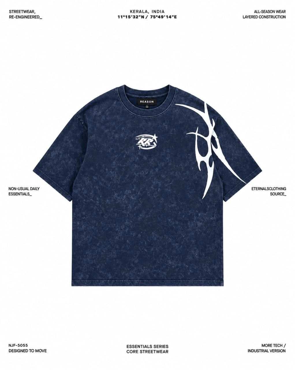 Shadow Flame Acid Wash Tee ( Oversized )