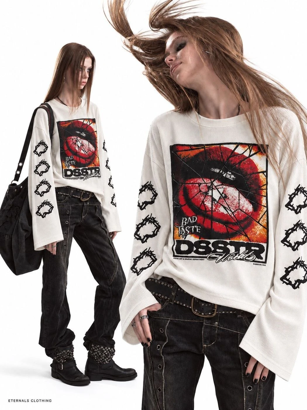 Riot Red Waffle Long Sleeve